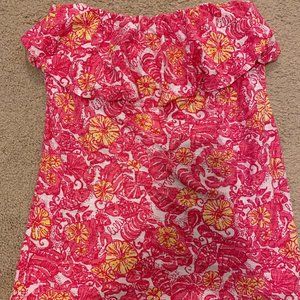Lilly Pulitzer Wiley Tube Top- Pink Chum Bucket Size M